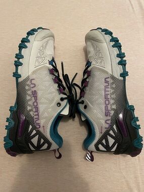 NWOT La Sportiva Women's Teal, Purple & White Trail Trainers. No Box.